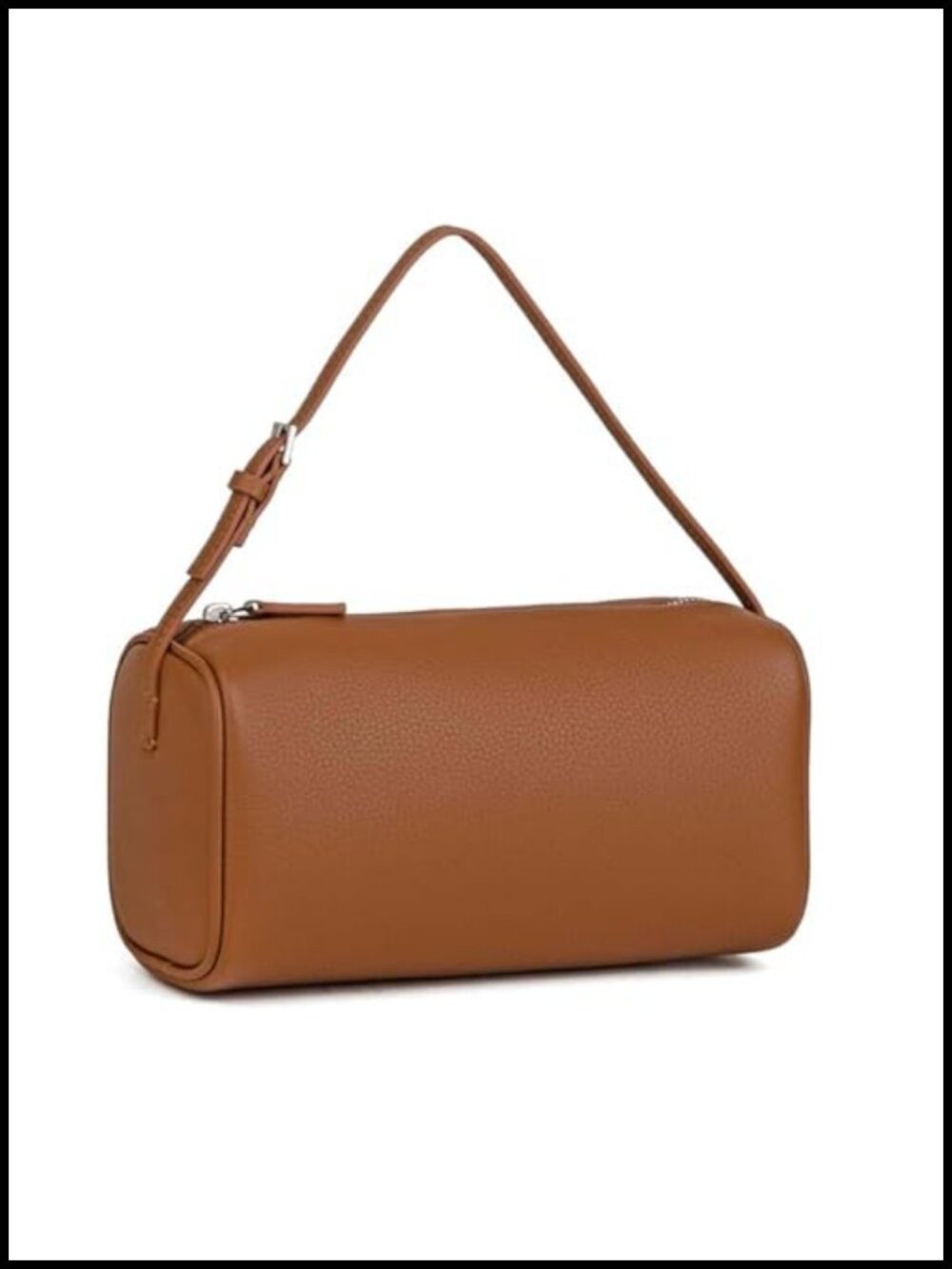 Women's Leather Barrel Hobo Crossbody Bag with Shoulder Strap